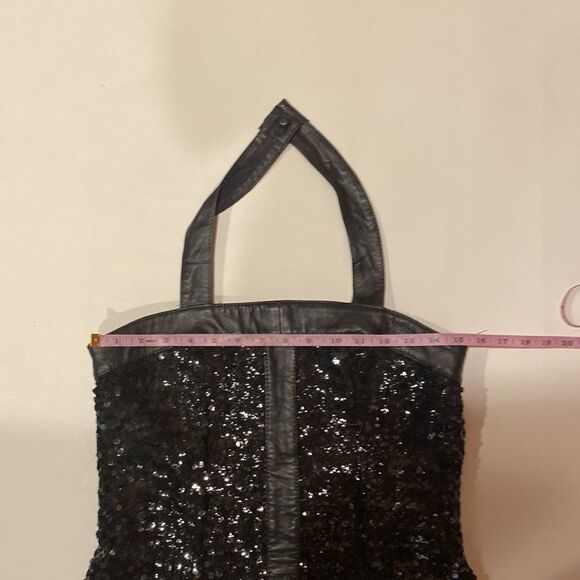 Vintage Leather Sequin Halter Dress - Picture 6 of 10